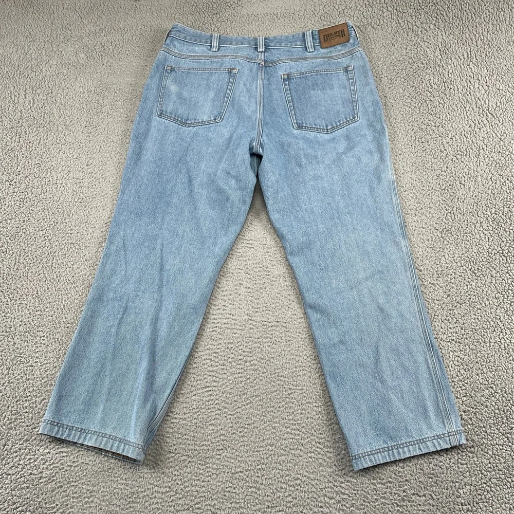 Duluth Trading Co Jeans Mens 38x30 Blue Ballroom Straight Leg Workwear Denim